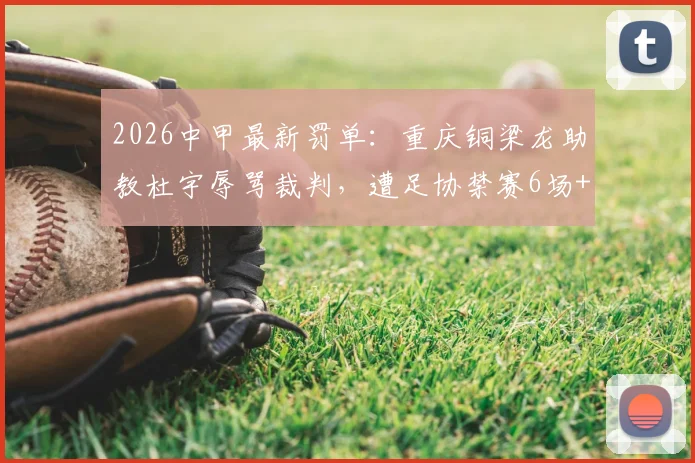 2026中甲最新罚单：重庆铜梁龙助教杜宇辱骂裁判，遭足协禁赛6场+罚款6万元详解